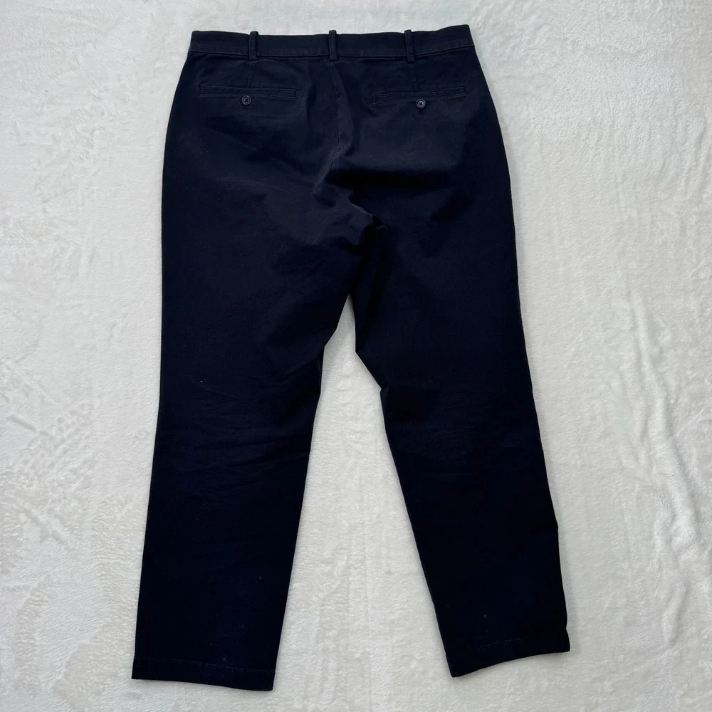 Uniqlo Chino Pants Mens Medium Black Slim Fit Stretch Cotton Flat Front